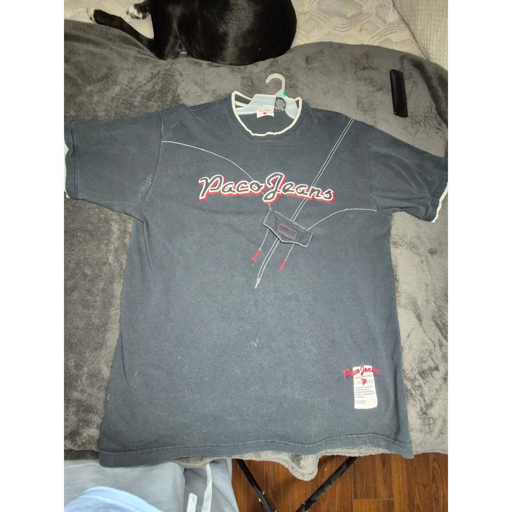 Vintage Jeans Mens Black Graphic T Shirt Size 3X‎ Pocket Design Streetwear